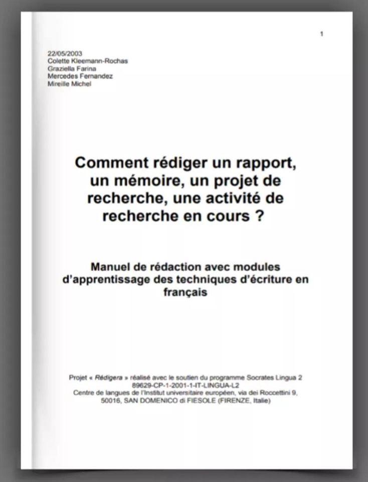 Rédiger un projet de recherche